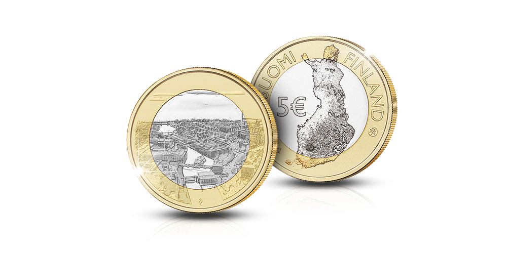 Proof-laatuinen Tammerkoski -juhlaraha vuodelta 2018 Proof-laatuinen Tammerkoski -juhlaraha vuodelta 2018